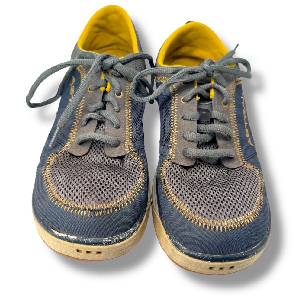 Astral Brewer 2.0 Water Shoes Mens 10 Navy Gray Yellow Minimalist Hiking Boating